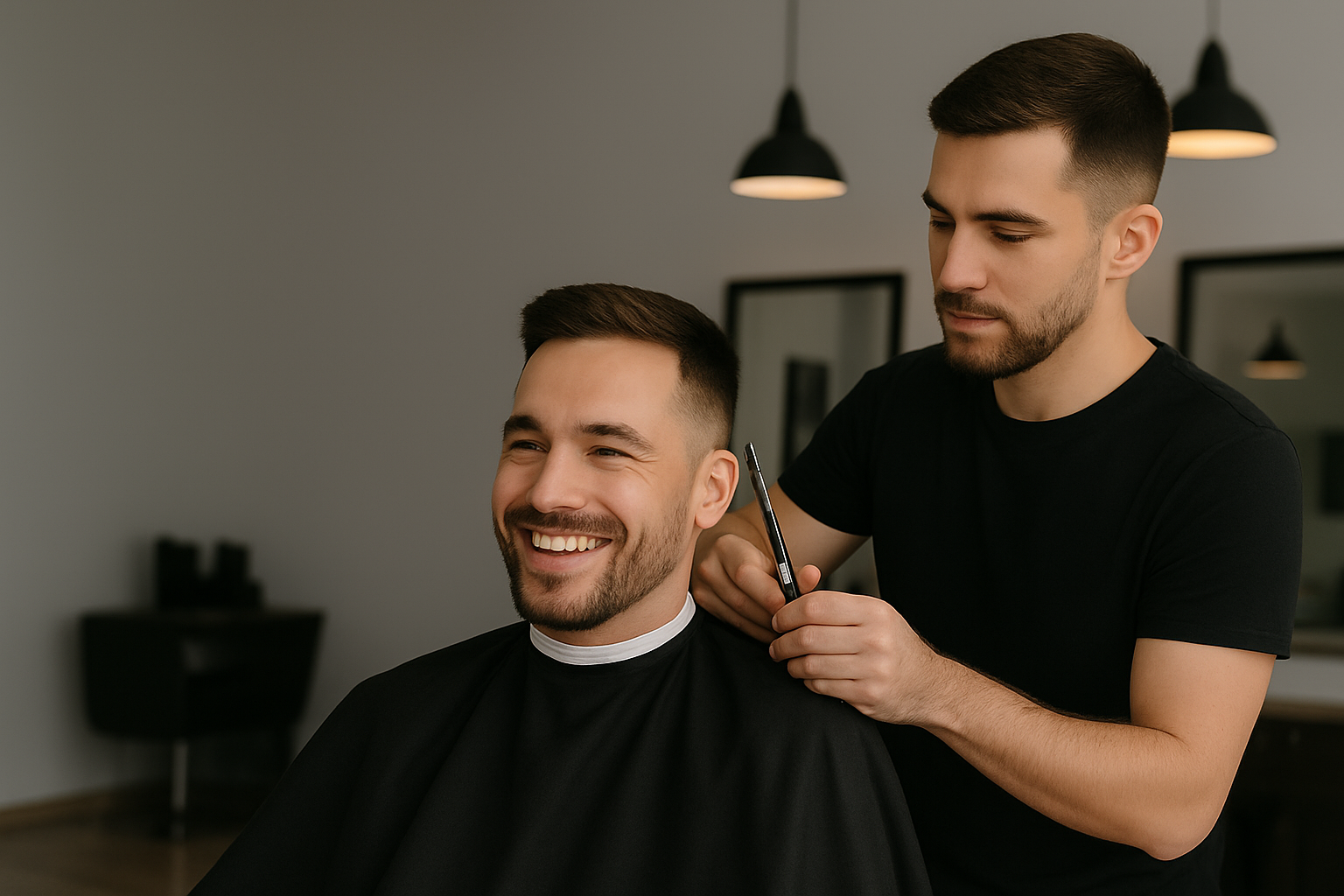 Barbero profesional gestionando citas con Zitapp