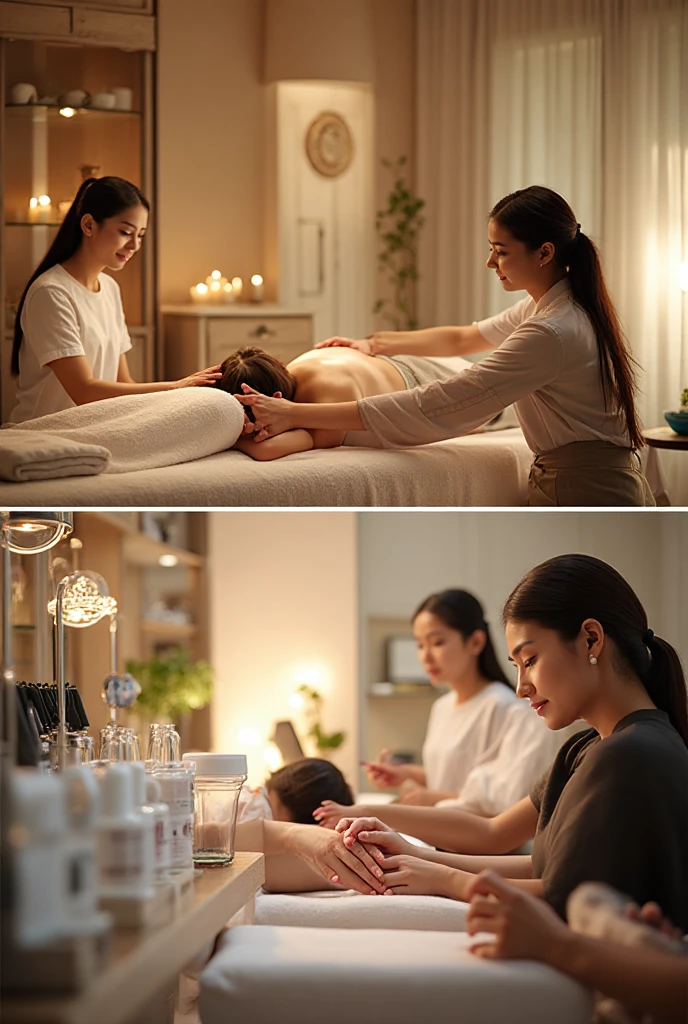 Spa profesional con servicios de masajes y manicura